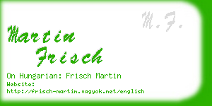 martin frisch business card
